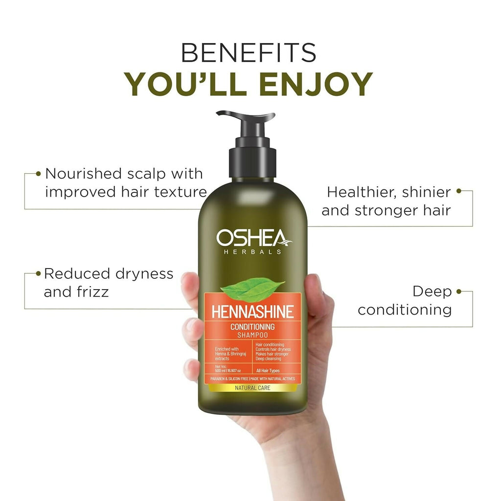 Oshea Herbals Heenashine Conditioning Shampoo Controls Dryness & Makes Hair Stronger | Grocsy