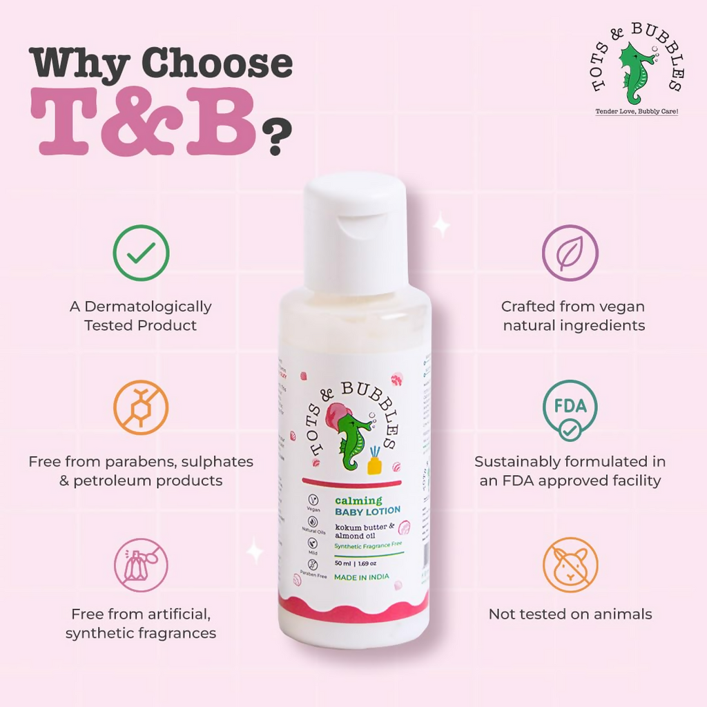 Tots & Bubbles Calming Baby Body Lotion with Kokum Butter & Sweet Almond Oil | Grocsy