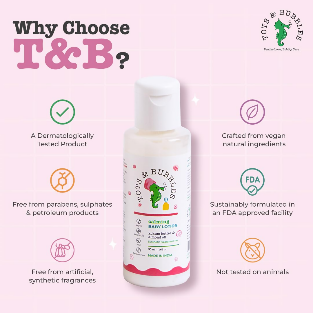 Tots & Bubbles Calming Baby Body Lotion with Kokum Butter & Sweet Almond Oil | Grocsy