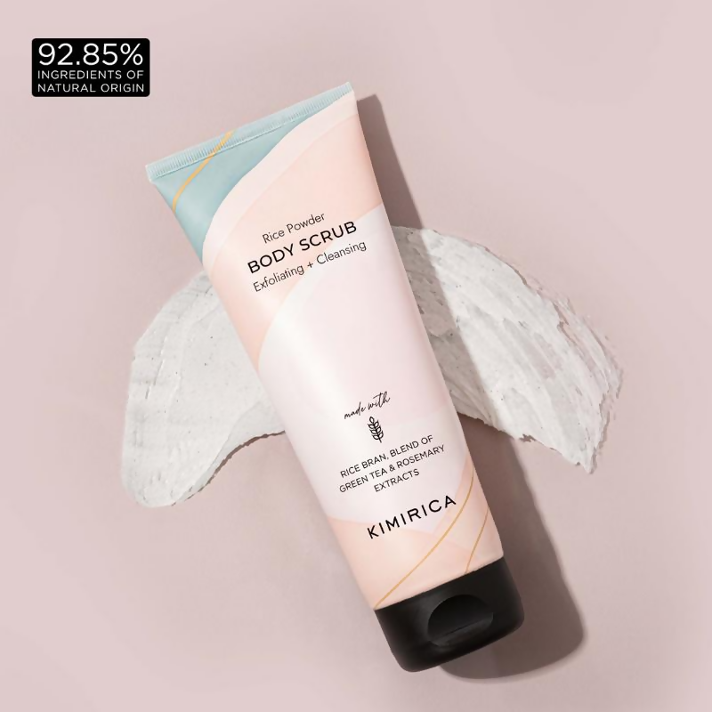 Kimirica Rice Powder Body Scrub Exfoliating + Cleansing For Soft & Smooth Skin | Grocsy