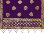 Mimosa Women's Animal Print Art Silk Purple Dupatta | Grocsy