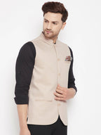 Even Apparels Cream Merino Men Woven Nehru Jacket BF715 | Grocsy