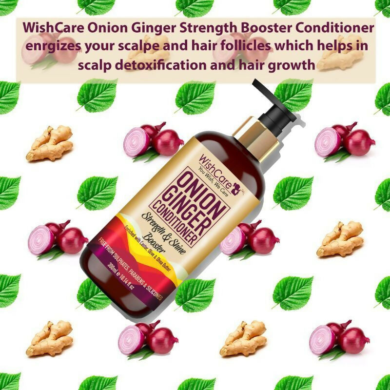 WishCare Onion Ginger Conditioner Strength & Shine Booster | Grocsy