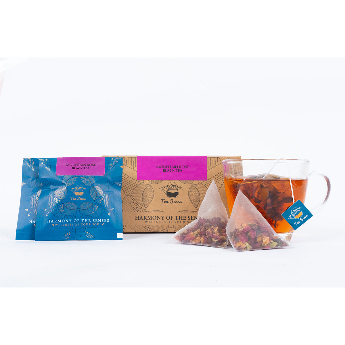 Tea Sense Mountain Rose Black Tea Bags Box | Grocsy