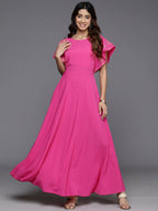 Ahalyaa Women's Traditional wear Dress - Pink | Grocsy