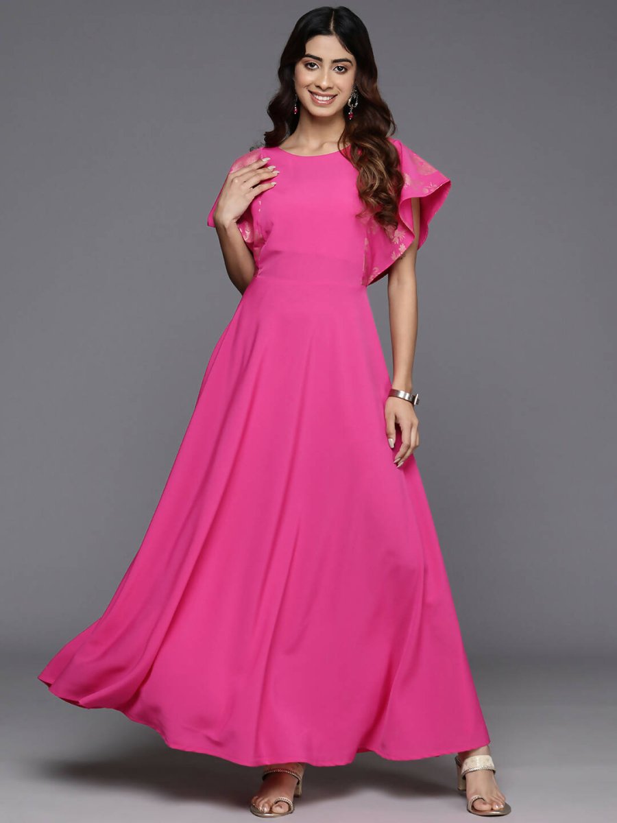 Ahalyaa Women's Traditional wear Dress - Pink | Grocsy