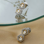 Duet Silver and Gold Earrings (Silver) - Ruby Raang | Grocsy