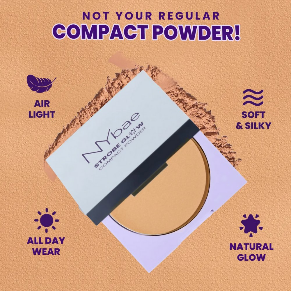 NY Bae Strobe Glow Compact Powder – Soft Gold 03 | Grocsy