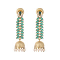 Nuyug 22K Gold Plated Green Fern Earrings | Grocsy