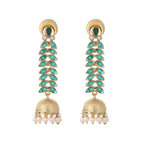 Nuyug 22K Gold Plated Green Fern Earrings | Grocsy