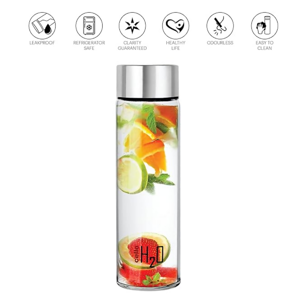 Cello H2O Steelox Glass Water Bottle - Set of 3 | Grocsy