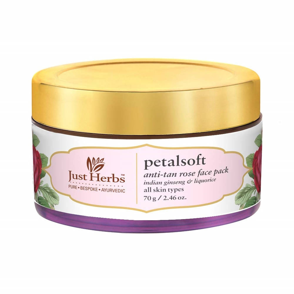 Just Herbs Petalsoft Anti-Tan Rose Face Pack | Grocsy