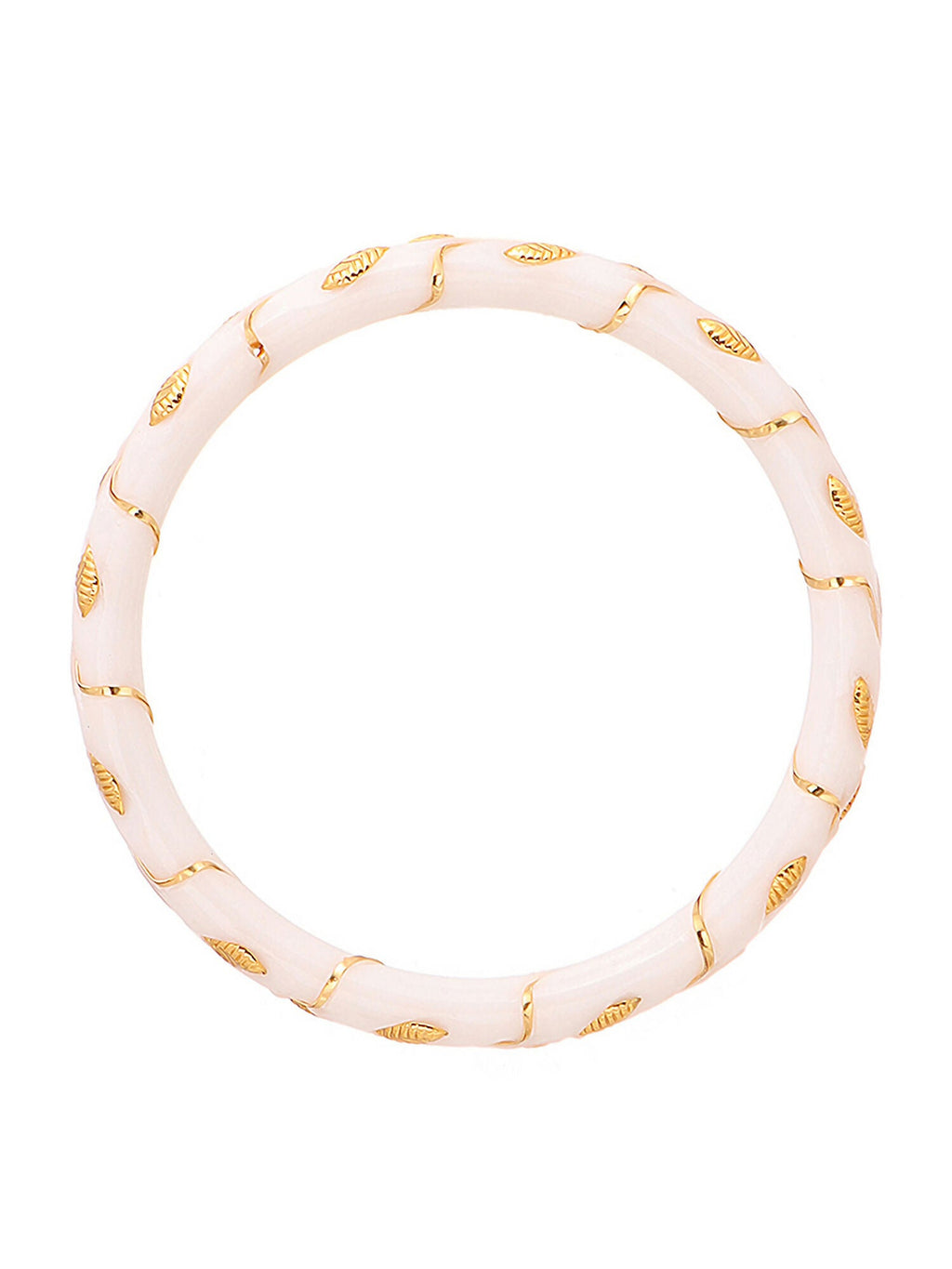 Ruby Raang White Traditional Bangle | Grocsy