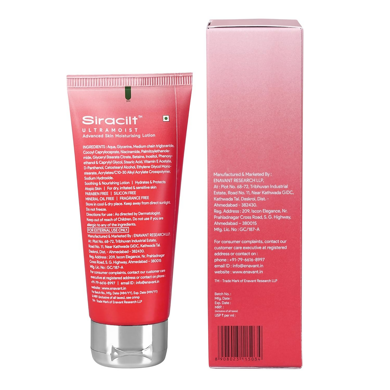 Siracilt-Ultramoist Lotion Advanced Skin Moisturiser With Pea And Niacinamide (Vitamin B3) | Grocsy