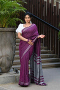 Beatitude Magenta Cotton Handloom Saree | Grocsy