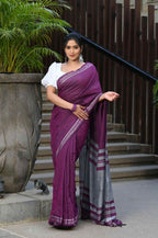 Beatitude Magenta Cotton Handloom Saree | Grocsy