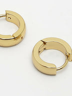 NVR Men's Gold-Polished Stainless Steel Hoop Earrings