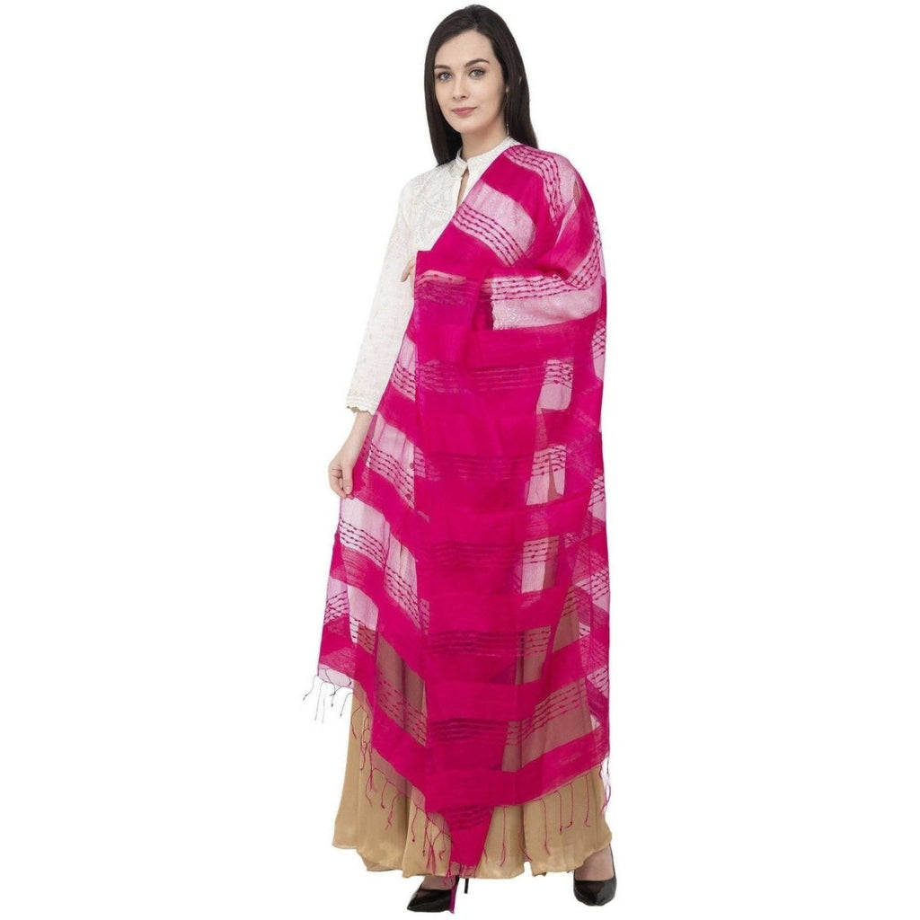 A R Silk Payal Plan Regular Dupatta Rani Color Dupatta or Chunni | Grocsy