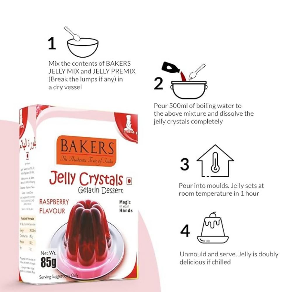 BAKERS Jelly Crystals (Gelatin Dessert) - Raspberry | Grocsy
