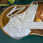 Oak & Lily 100% Cotton Kitchen Apron-Beige and Ivory | Grocsy