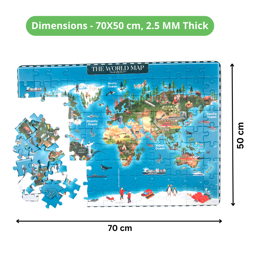Nesta Toys World Map Jigsaw Puzzle for Kids, Jumbo Floor Puzzle, Educational Toy (6+ Years) | Grocsy