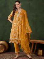 Sangria Embroidered Kurta & Trouser With Dupatta | Grocsy