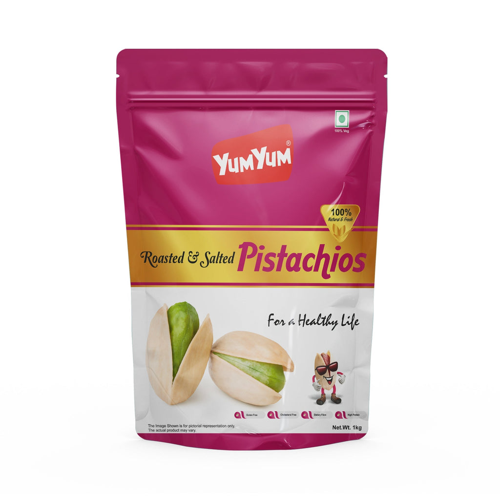 Yum Yum Roasted & Salted Pistachios Pouch | Grocsy