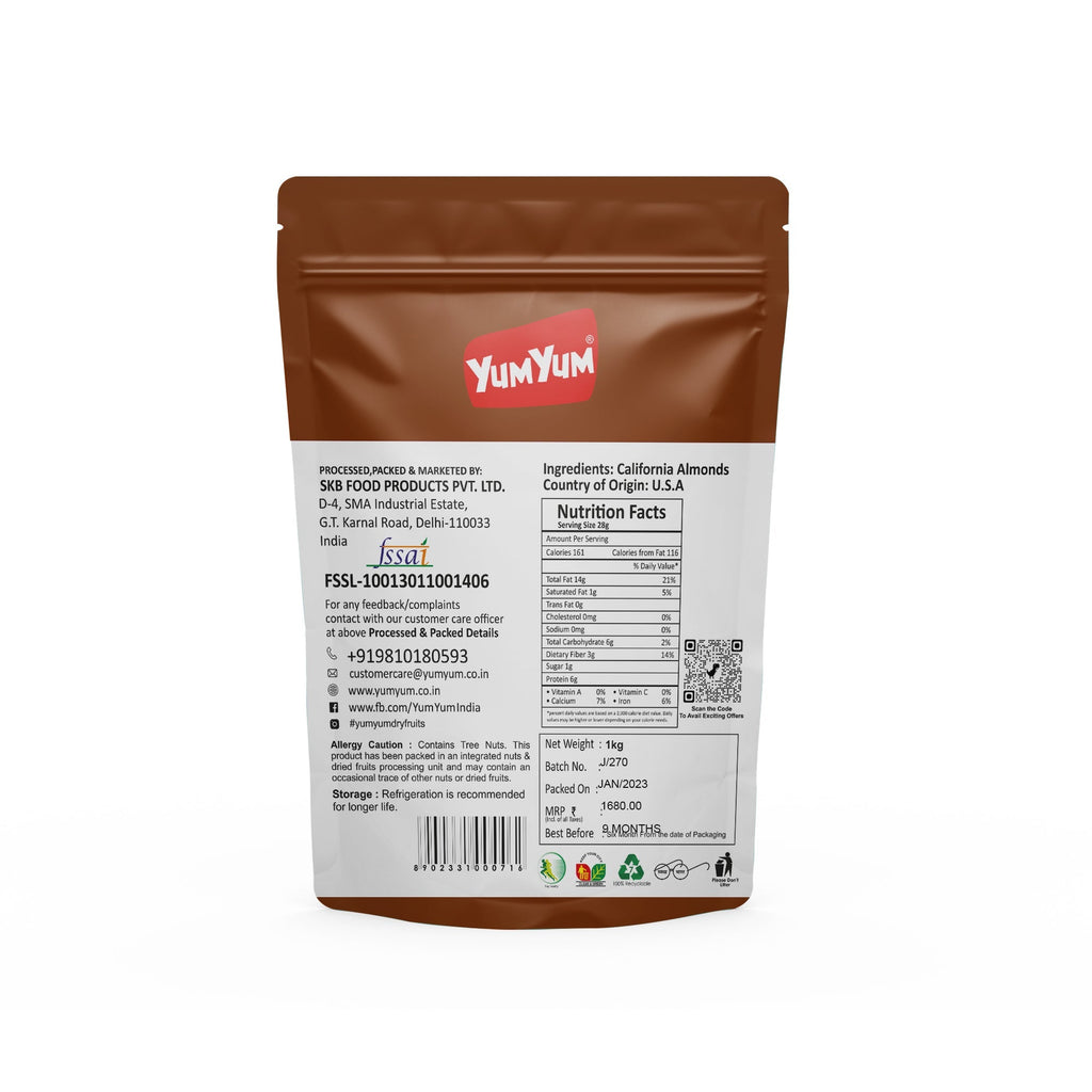Yum Yum California Almonds Pouch | Grocsy