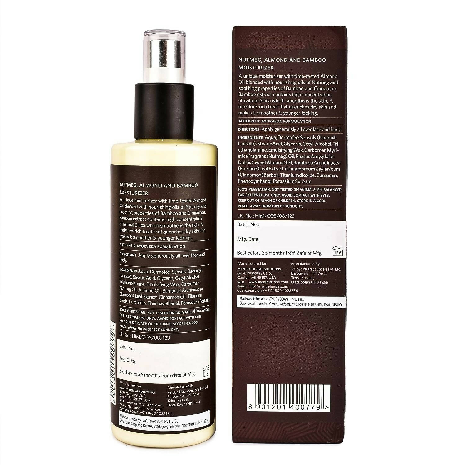 Mantra Herbal Nutmeg, Almond & Bamboo Moisturizer For Men | Grocsy