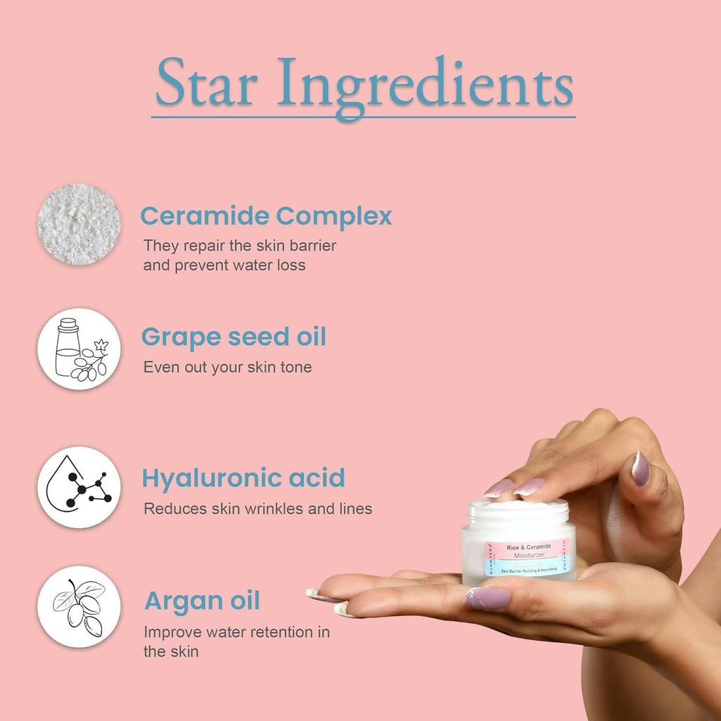 Glamveda Korean Glass Skin Rice & Ceramide Moisturizer | Grocsy