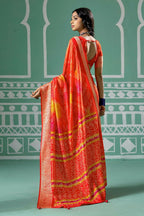Joban Fashion Vicitra Silk Multi Color Soft Fabric With Digital Print Saree | Grocsy