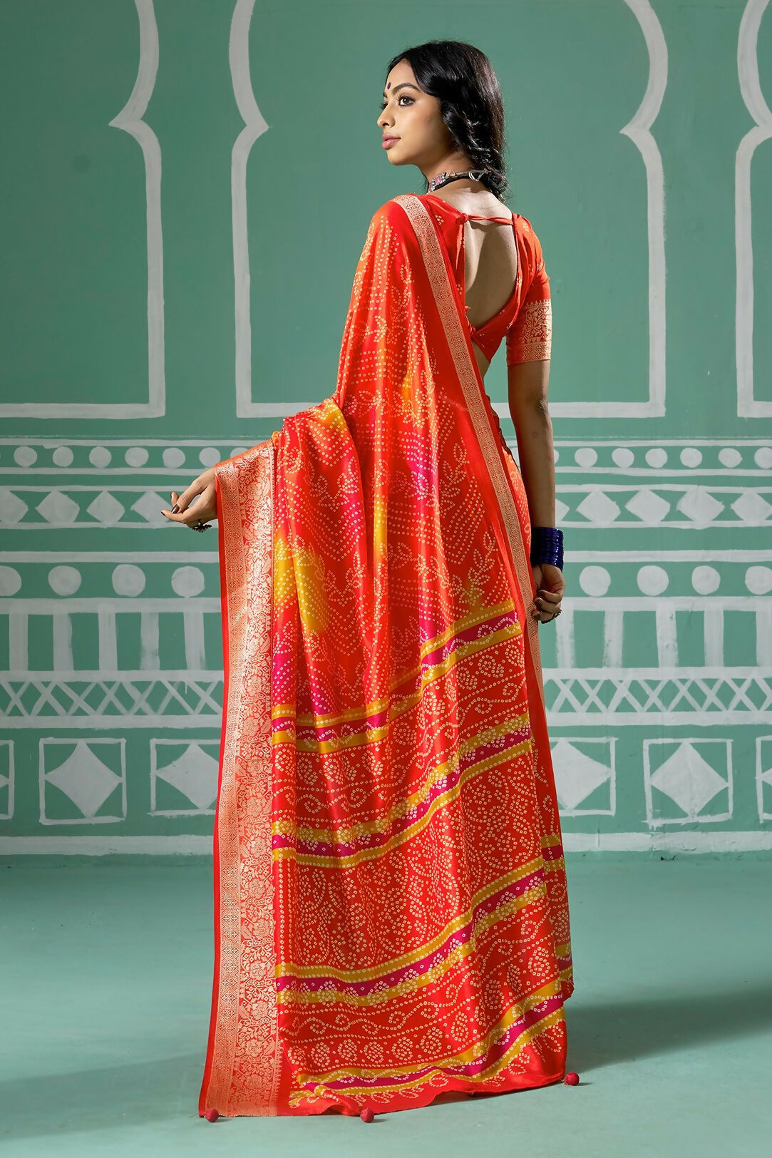 Joban Fashion Vicitra Silk Multi Color Soft Fabric With Digital Print Saree | Grocsy