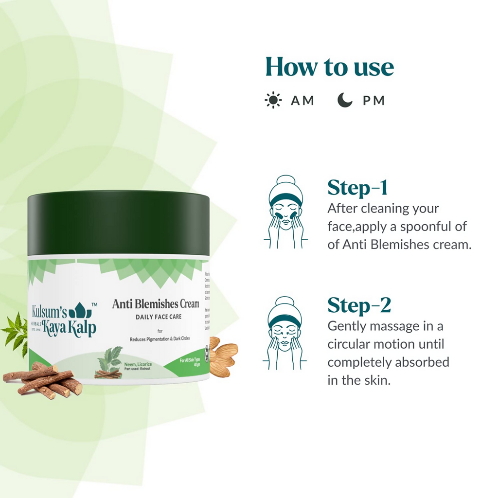 Kulsum's Kaya Kalp Anti-Blemishes Cream Daily Face Care For Reduced Pigmentation & Dark Circles | Grocsy