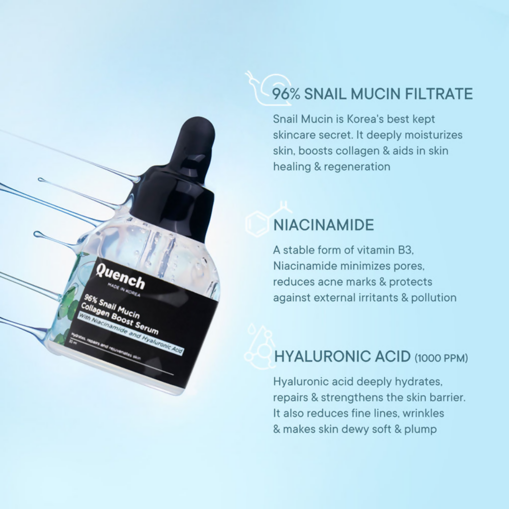 Quench 96% Snail Mucin Collagen Boost Serum | Grocsy