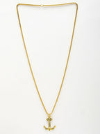 NVR Men's Gold-Polished Stainless Steel Pendant with Chain | Grocsy
