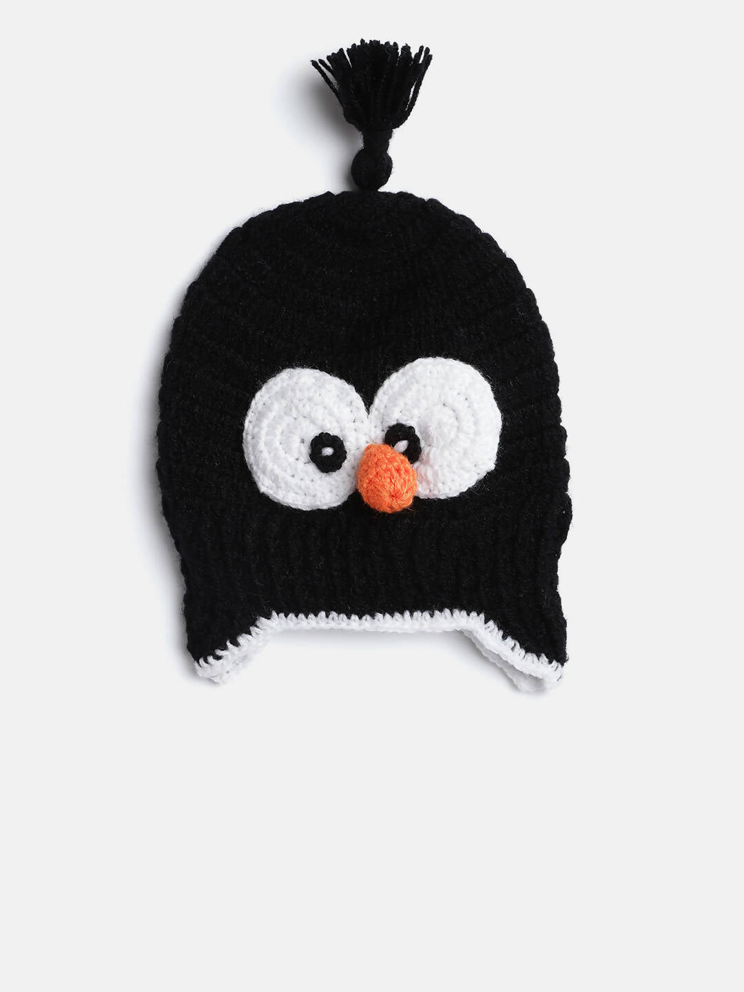 Chutput Kids Woollen Hand Knitted Googly Eyes Detail Cap - Black | Grocsy