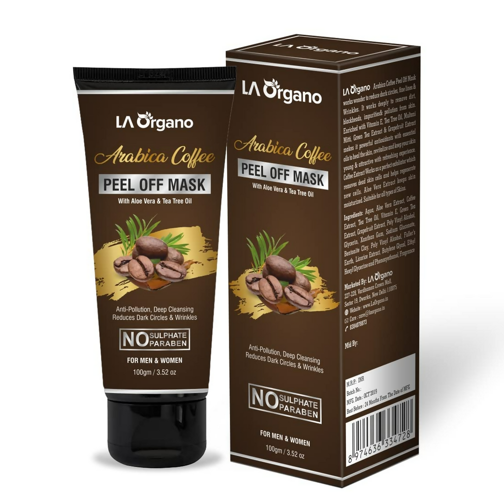 LA Organo Papaya Hydrating Face Gel with Alovera & Vit-E & Arabica Coffee Peel Off Mask Combo | Grocsy