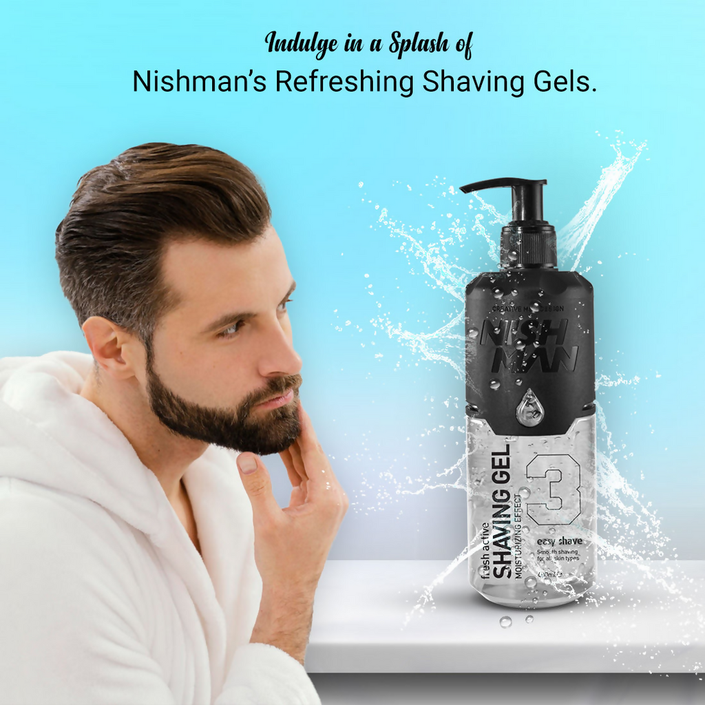 NishMan Fresh Active Easy Shave Shaving Gel Moisturizing Effect | Grocsy