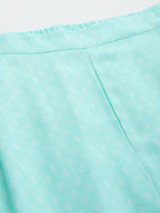 Ahalyaa Women's Traditional Wear Co-ords - Firozi | Grocsy
