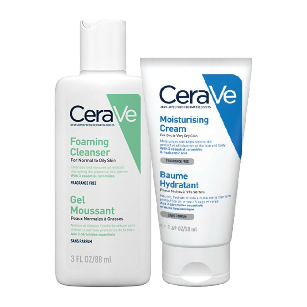 Cerave Daily Duo For Normal To Oily Skin With Facewash & Moisturizer | Grocsy