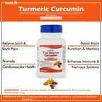 Healthvit Ultra-Pure Turmeric Curcumin Capsules | Grocsy