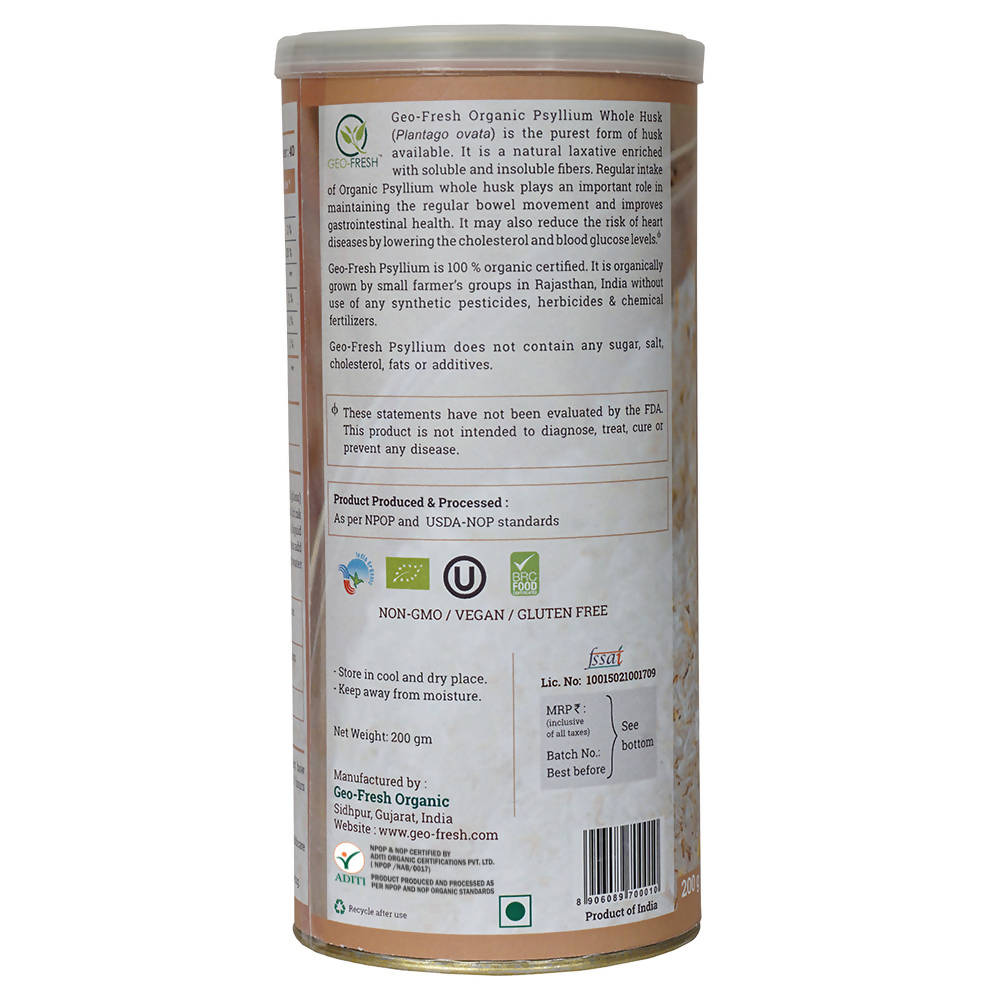 Geo-Fresh Organic Psyllium Whole Husk | Grocsy