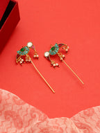 Ruby Raang Maroon Drops Ear Cuff | Grocsy