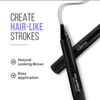 Gleva Eyebrow Pen with 4 Micro-Fork Tip Applicator - Black | Grocsy