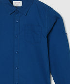 Manet Boys Full Sleeves Solid Shirt - Dark Blue | Grocsy