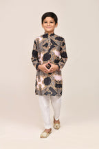 Joban Fashion Cotton Silk Black Kurta With Straight Fit Pant | Grocsy