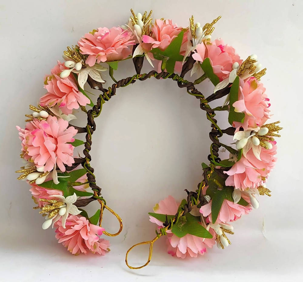 Peach Bridal Gajra Hair Accessories | Grocsy