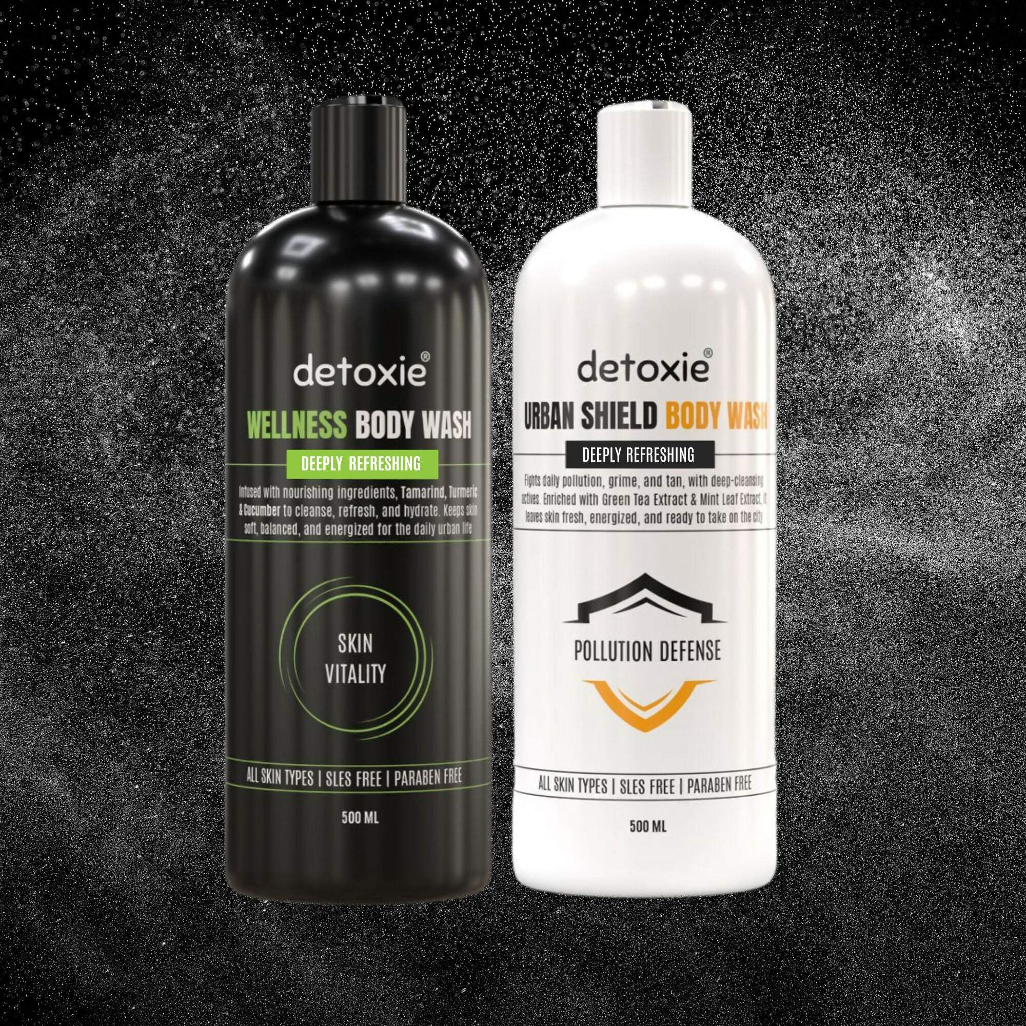 Detoxie Body Wash with Loofah - Urban Shield & Wellness | Grocsy