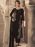 Jyoti Fashion Women's Brown Velvet Floral Resham Thread with Jari work Kurta with Trouser & Dupatta | Grocsy