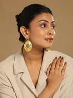 Nuyug 18k Gold-Plated American Diamond Studded Anti Tarnish Contemporary Dangler Earrings | Grocsy